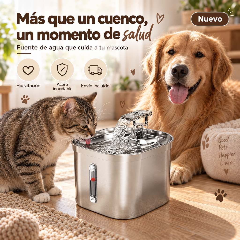 Fuente de Agua Automática para Mascotas – Hidratación Saludable